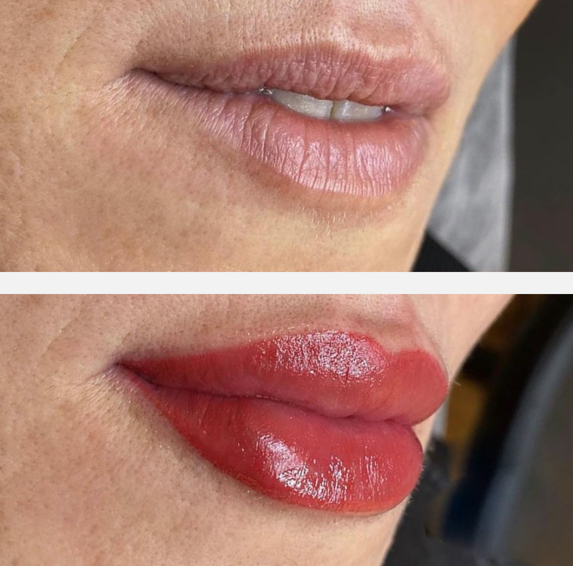 Lipblush before and after